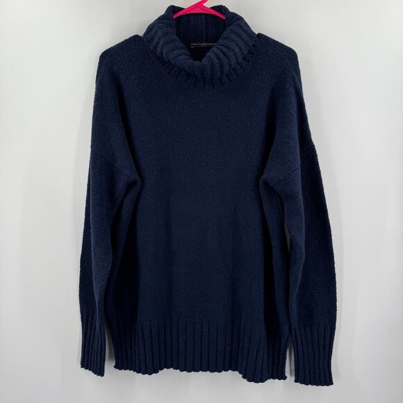 PERUVIAN CONNECTION Turtleneck Sweater SZ Large Navy Blue Pima Cotton Blend Peru - Picture 11 of 11
